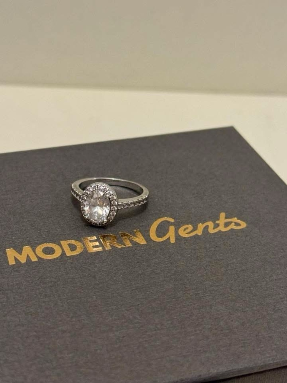 Silver Halo Engagement Ring